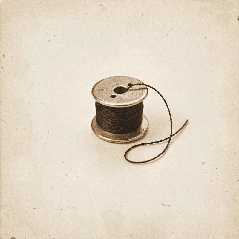 A small bobbin of black thread