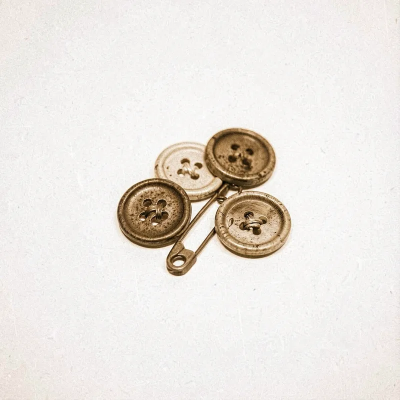 A scatter of old buttons