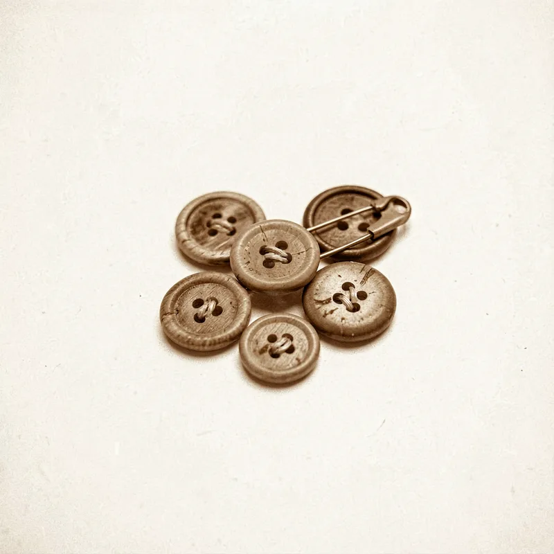 A scatter of old buttons