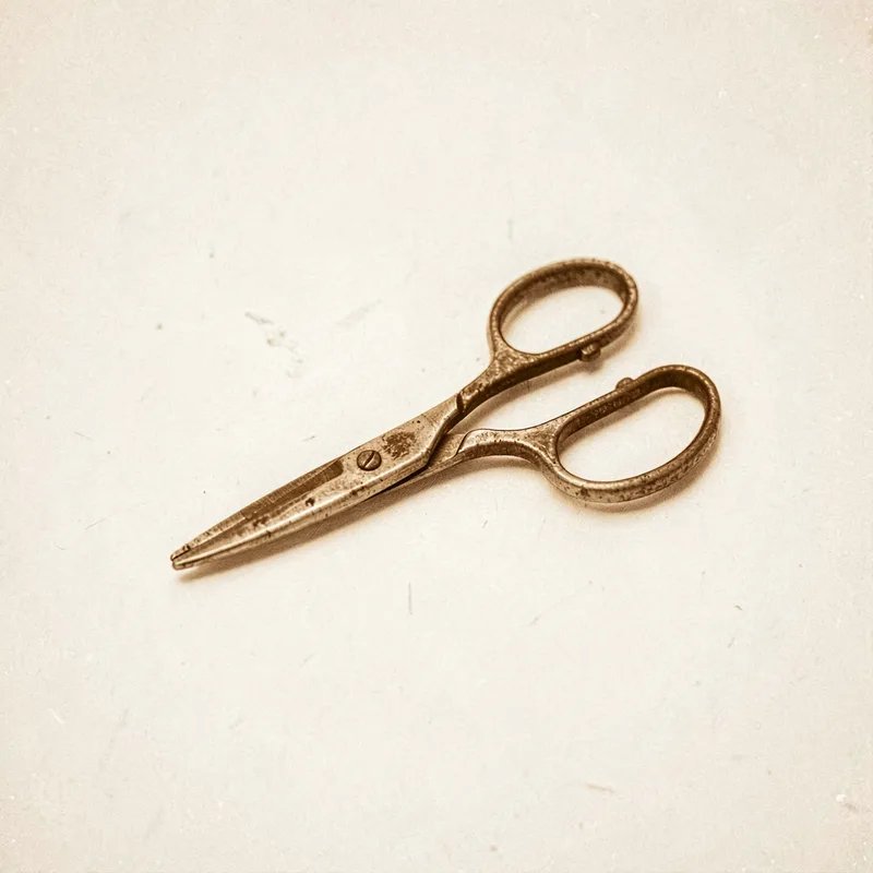 A pair of old sewing scissors