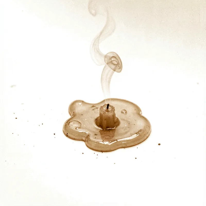 A puddle of melted candle wax